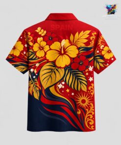 Spain World Cup 2026 Floral Hawaiian Shirt