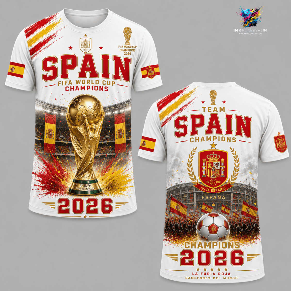 Spain World Cup 26 Champions 3D TShirt