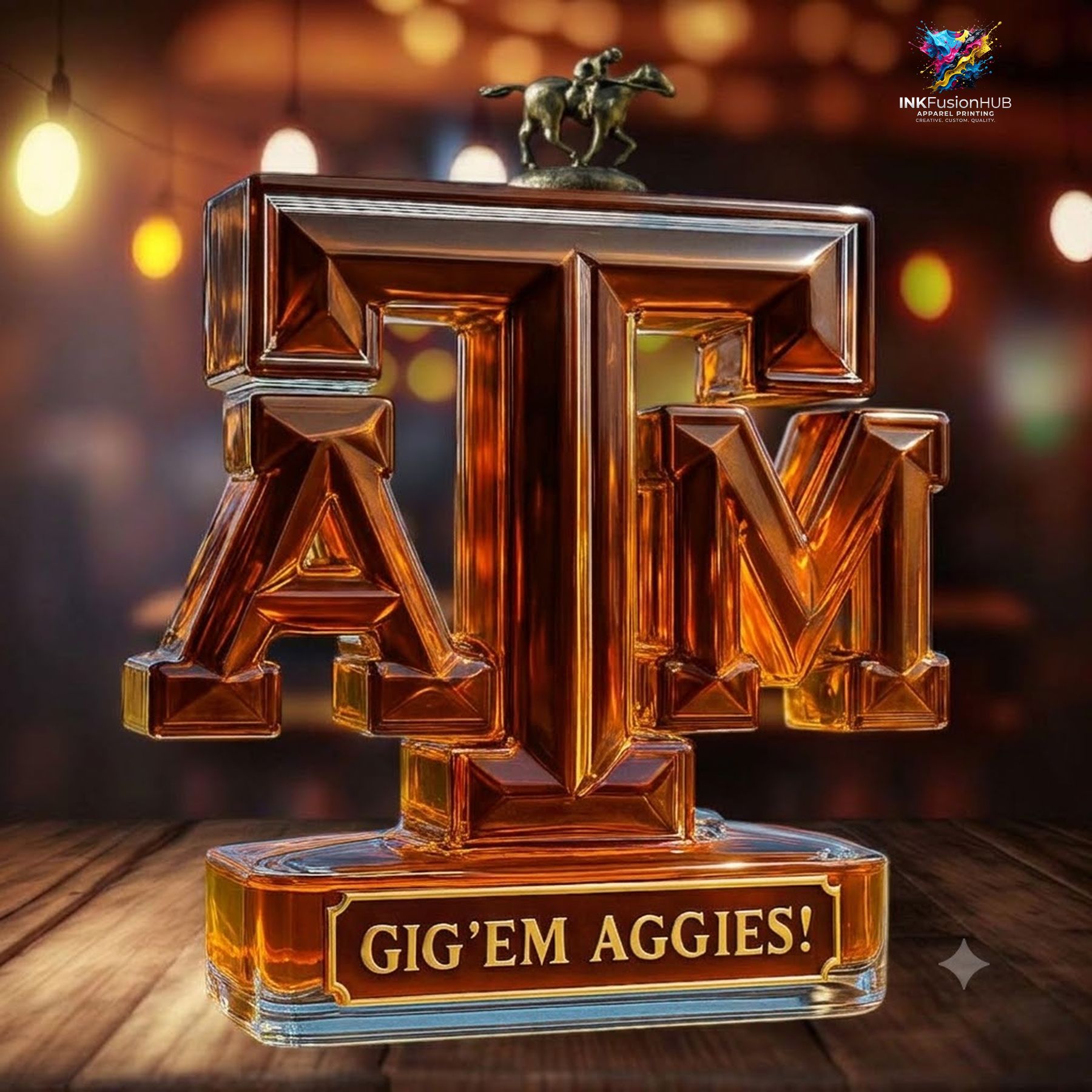 Texas AM Aggies Gigem Aggies Custom Whiskey Bottle Texas AM Aggies Gigem Aggies Custom Whiskey Bottle