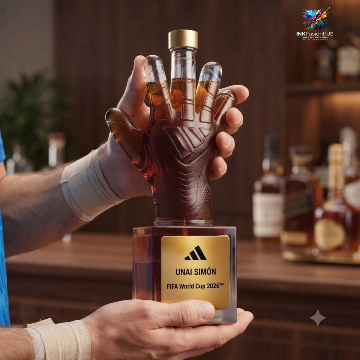 Unai Simon Best Goalkeeper 2026 World Cup Golden Glove Whiskey Bottle