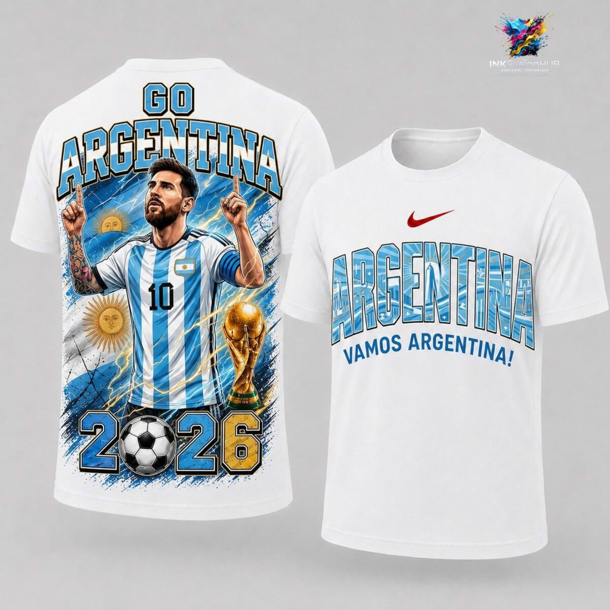 Go Argentina World Cup 2026 Vamos Messi T-Shirt — Albiceleste Tee