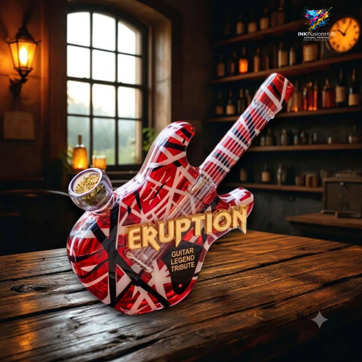 Van Halen Eruption Guitar Legend Tribute Glass Pipe