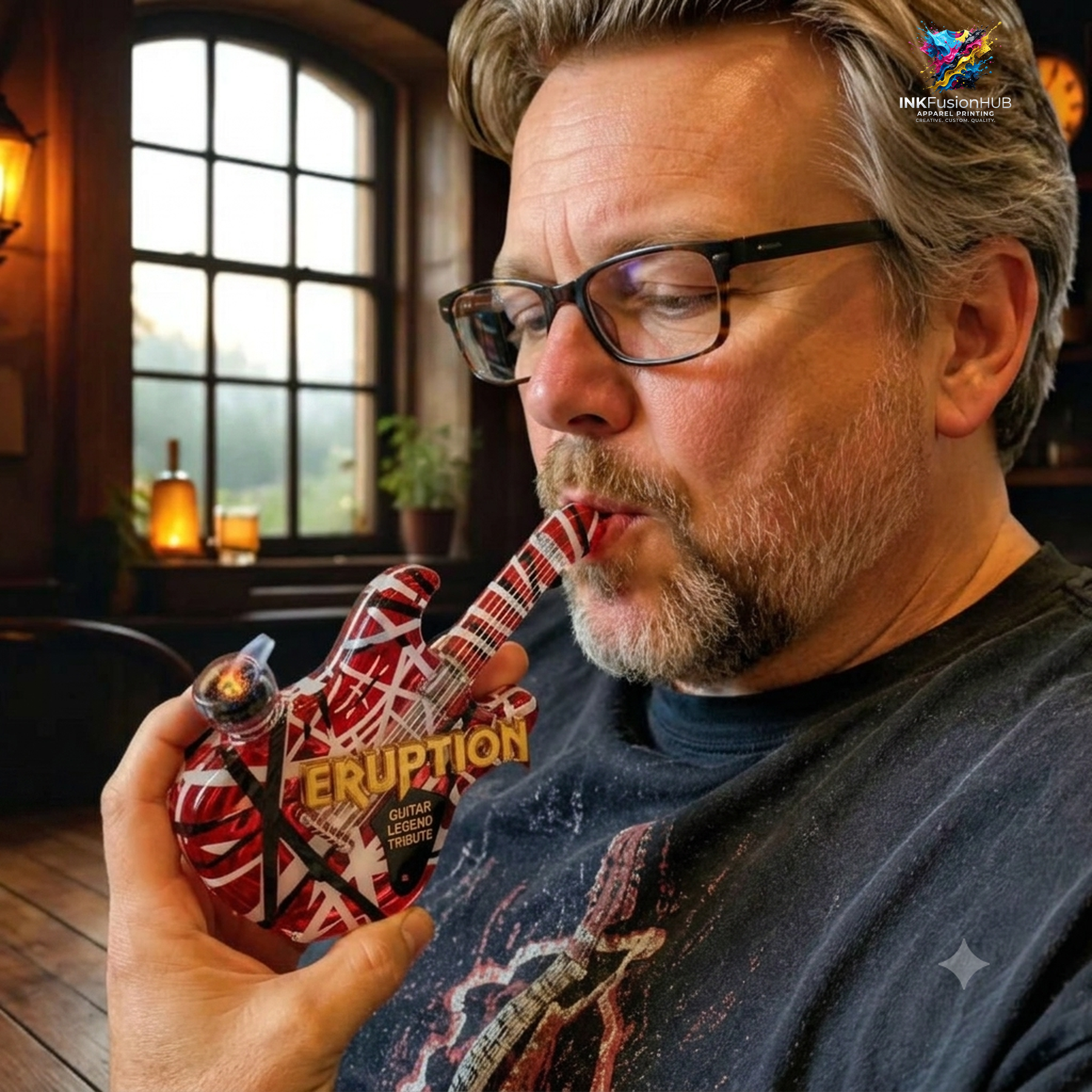 Van Halen Eruption Guitar Legend Tribute Glass Pipe Van Halen Eruption Guitar Legend Tribute Glass Pipe