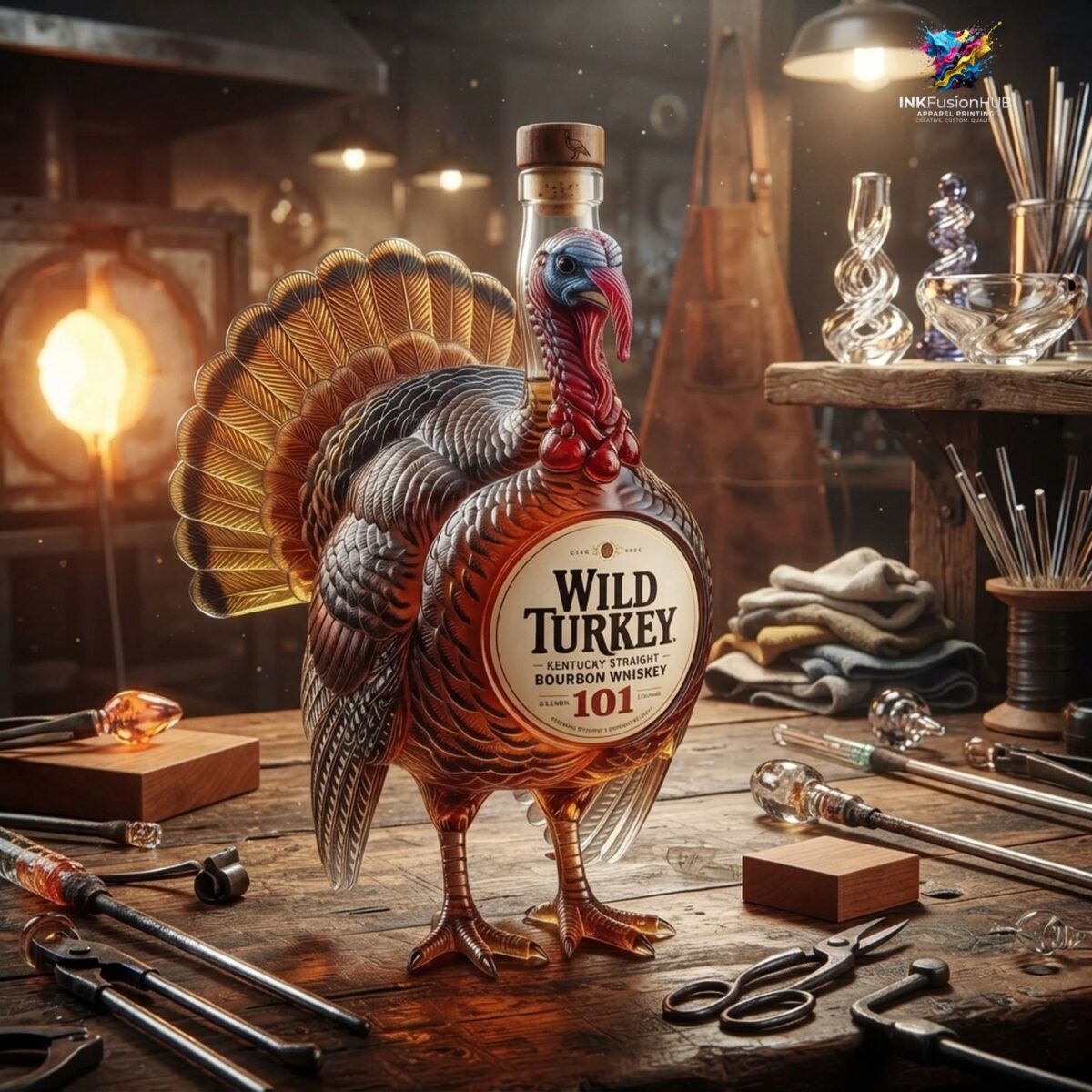Wild Turkey 101 3D Whiskey Bottle