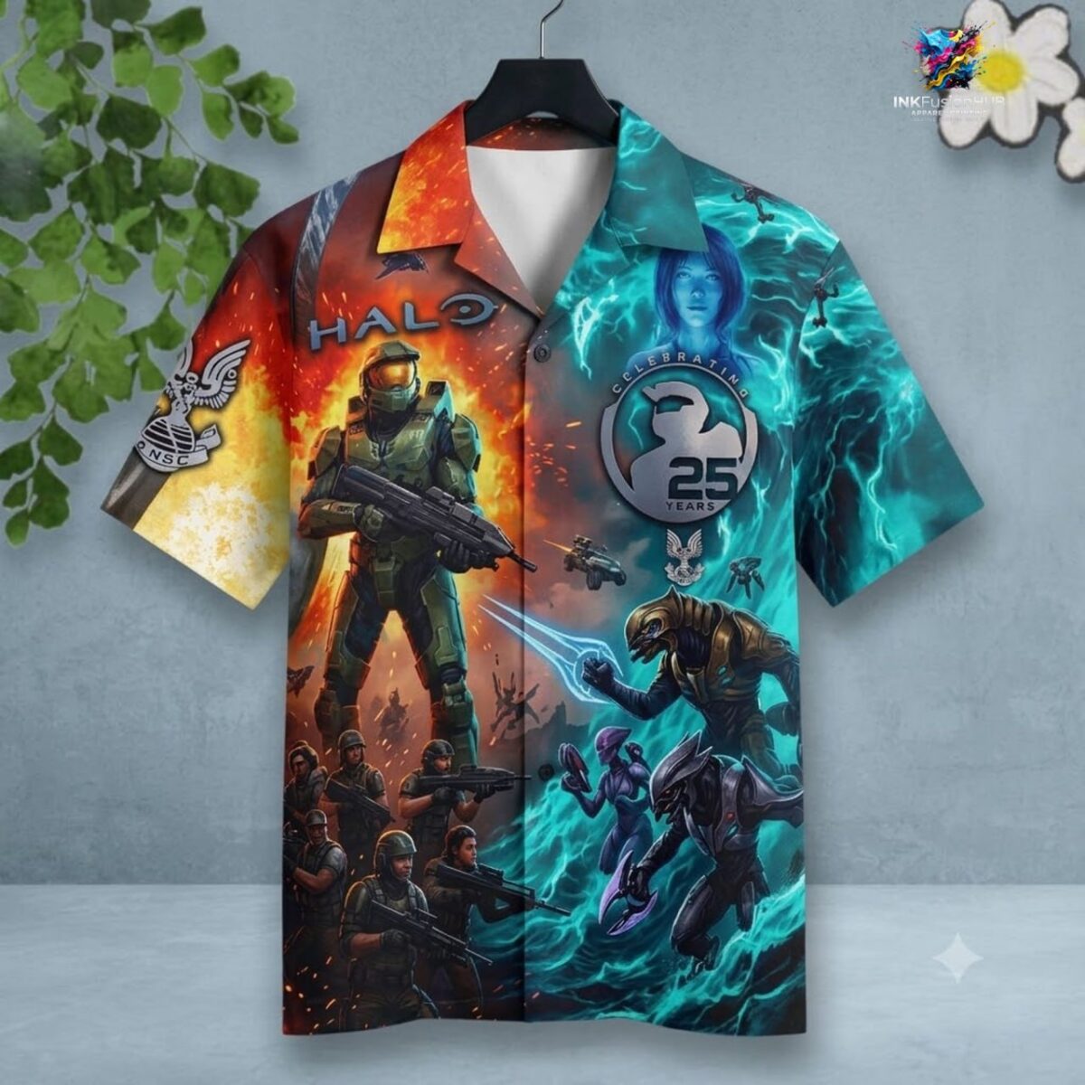 25th Anniversary Halo Master Chief And Covenant Personalized Hawaiian Shirt