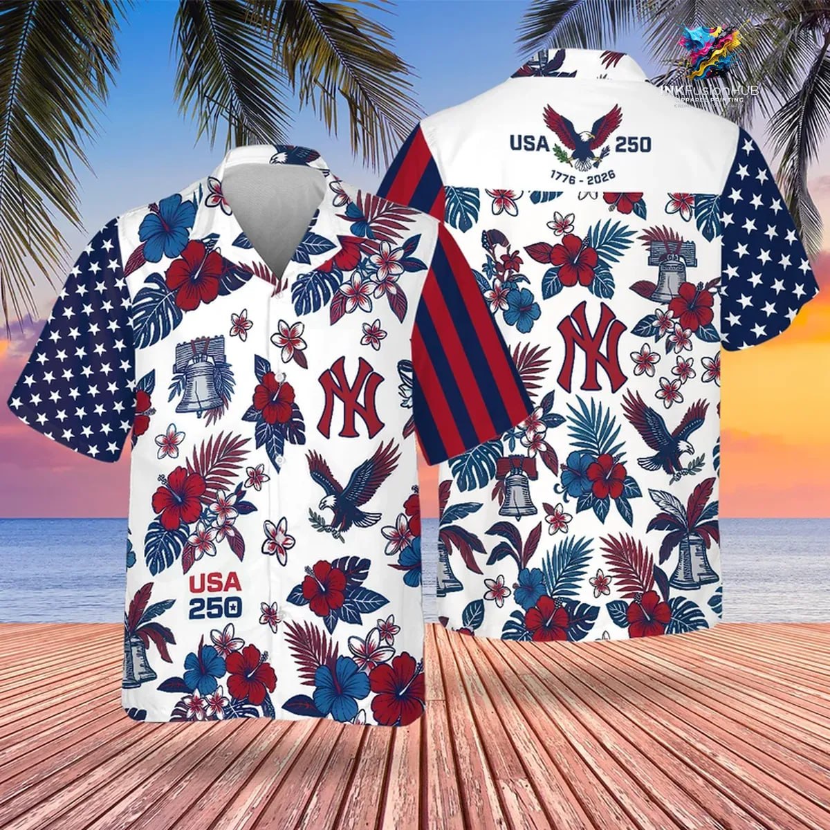 New York Yankees USA 250 Year Hawaiian Shirt