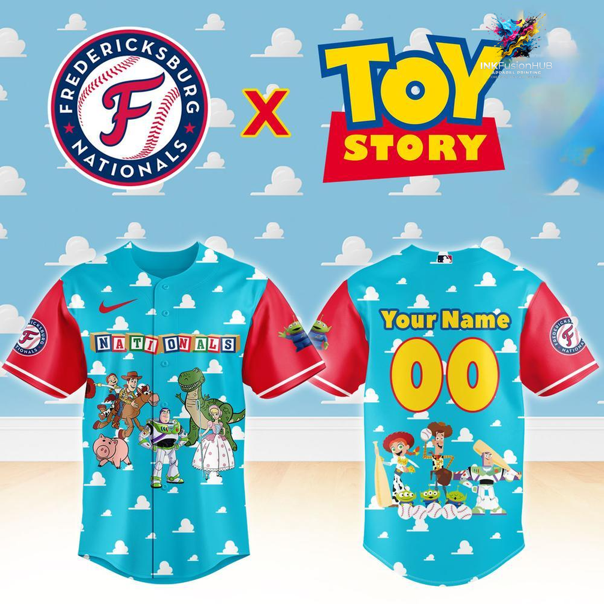 Fredericksburg Nationals x Toy Story Customized Baseball Jersey