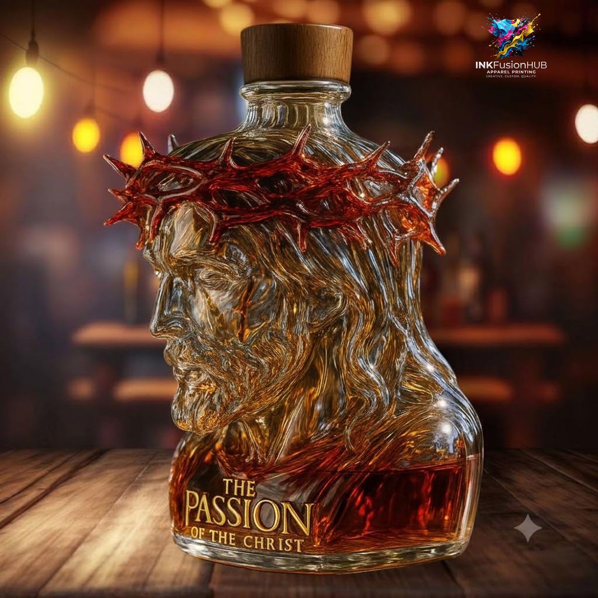 The Passion Of The Christ Custom Whiskey Bottle