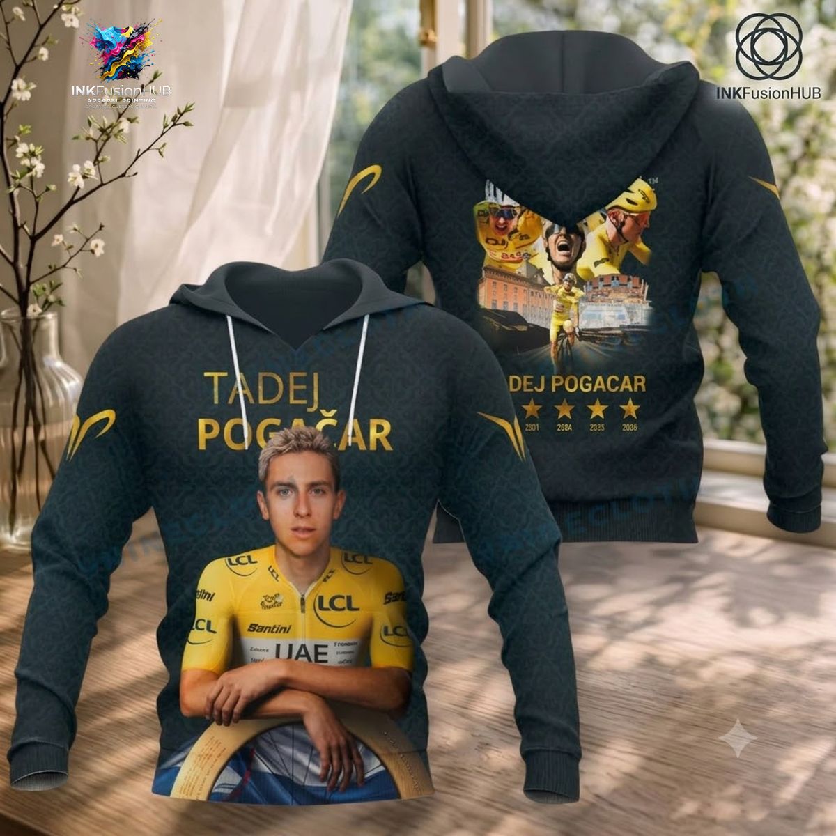 Tadej Pogacar 2026 Tour De France Winner 5 Stars T-shirt