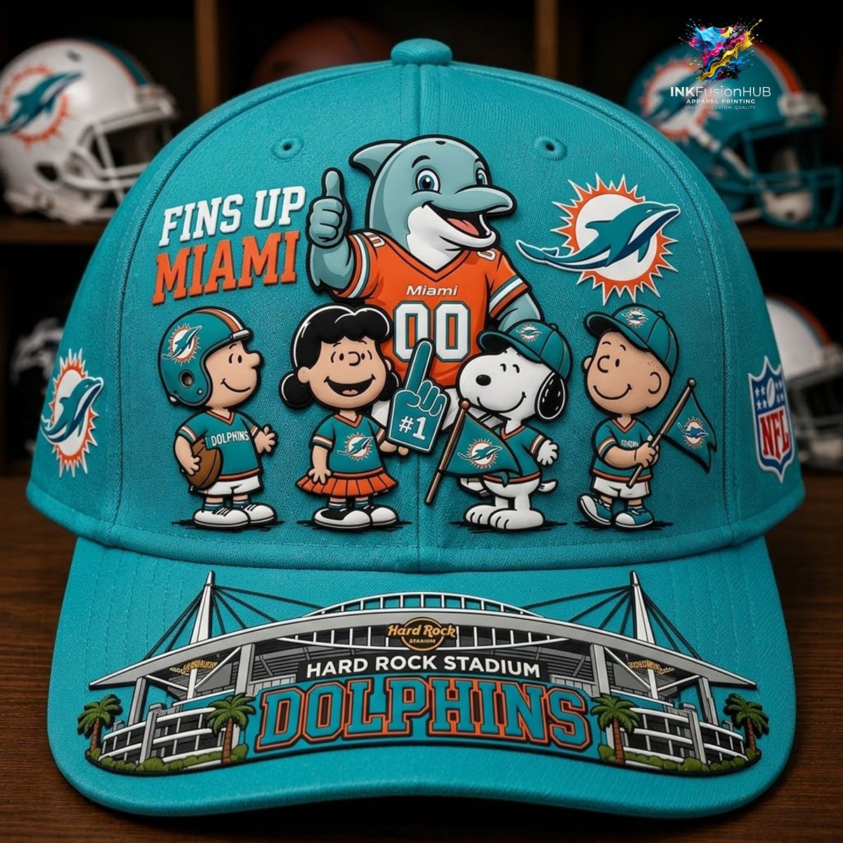 Miami Dolphins x Snoopy NFL Cap