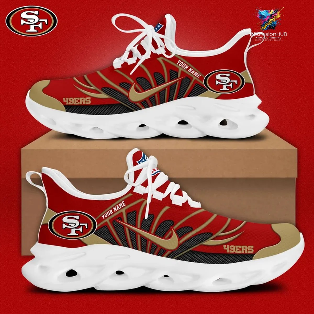 San Francisco 49ers Customized NFL Max Soul Shoes