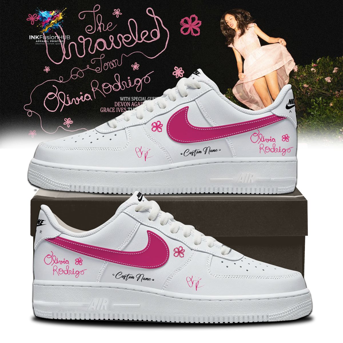 Olivia Rodrigo The Unraveled Tour Air Force Sneakers