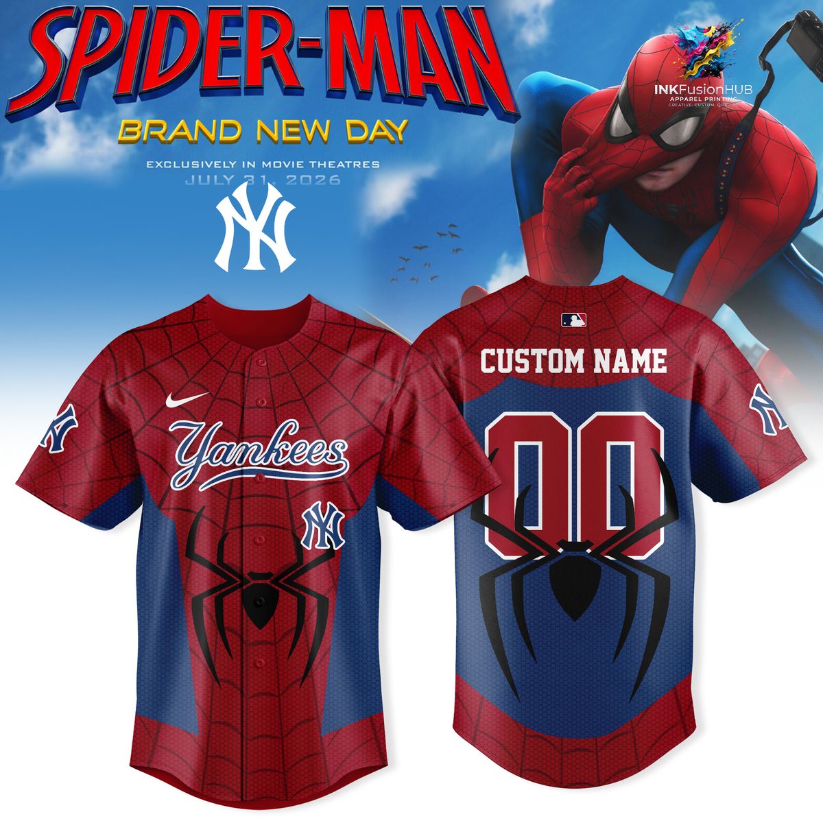 New York Yankees Inspired by Spider-Man Brand New Day Jersey