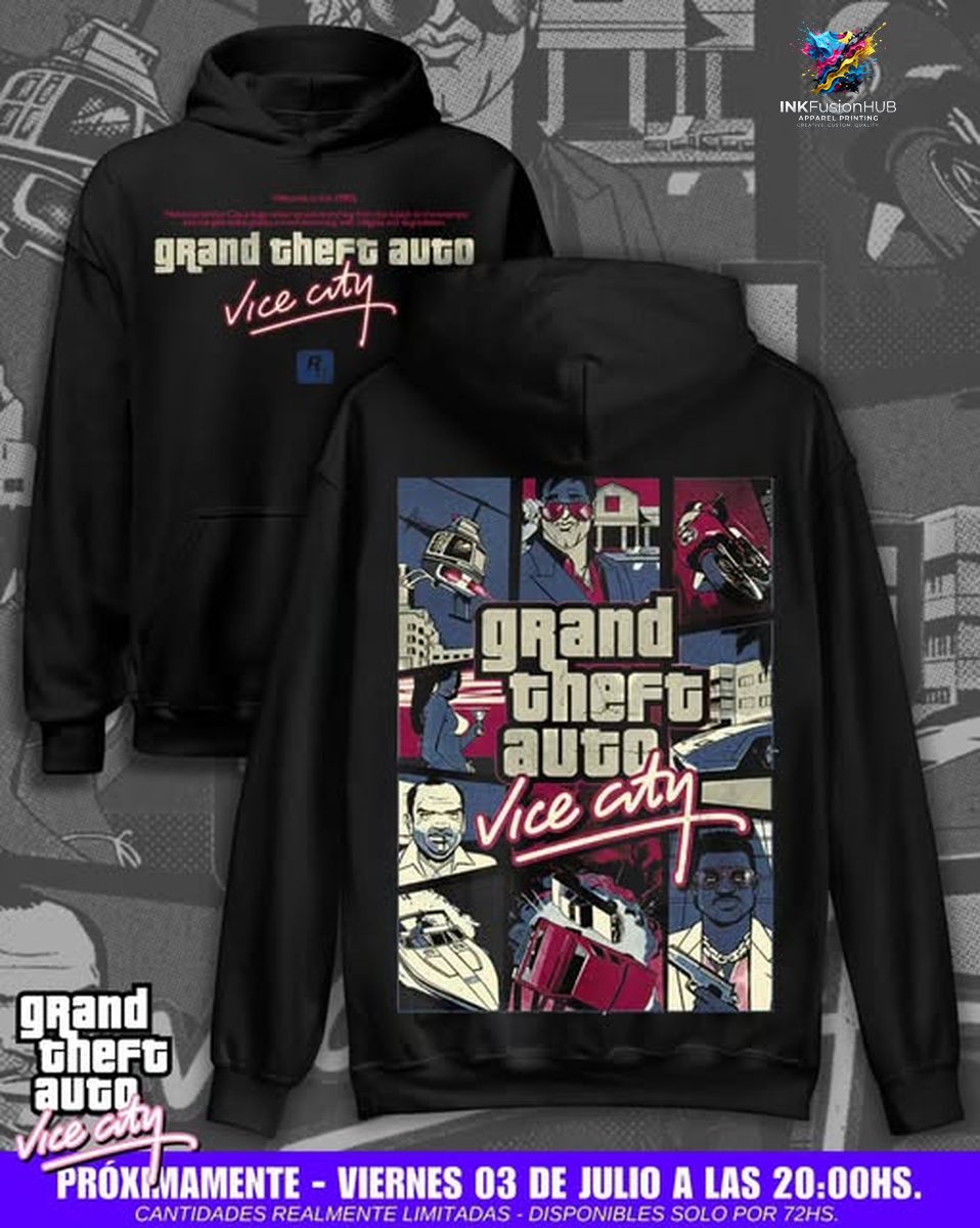 Gta Vice City Rockstar Games Hoodie