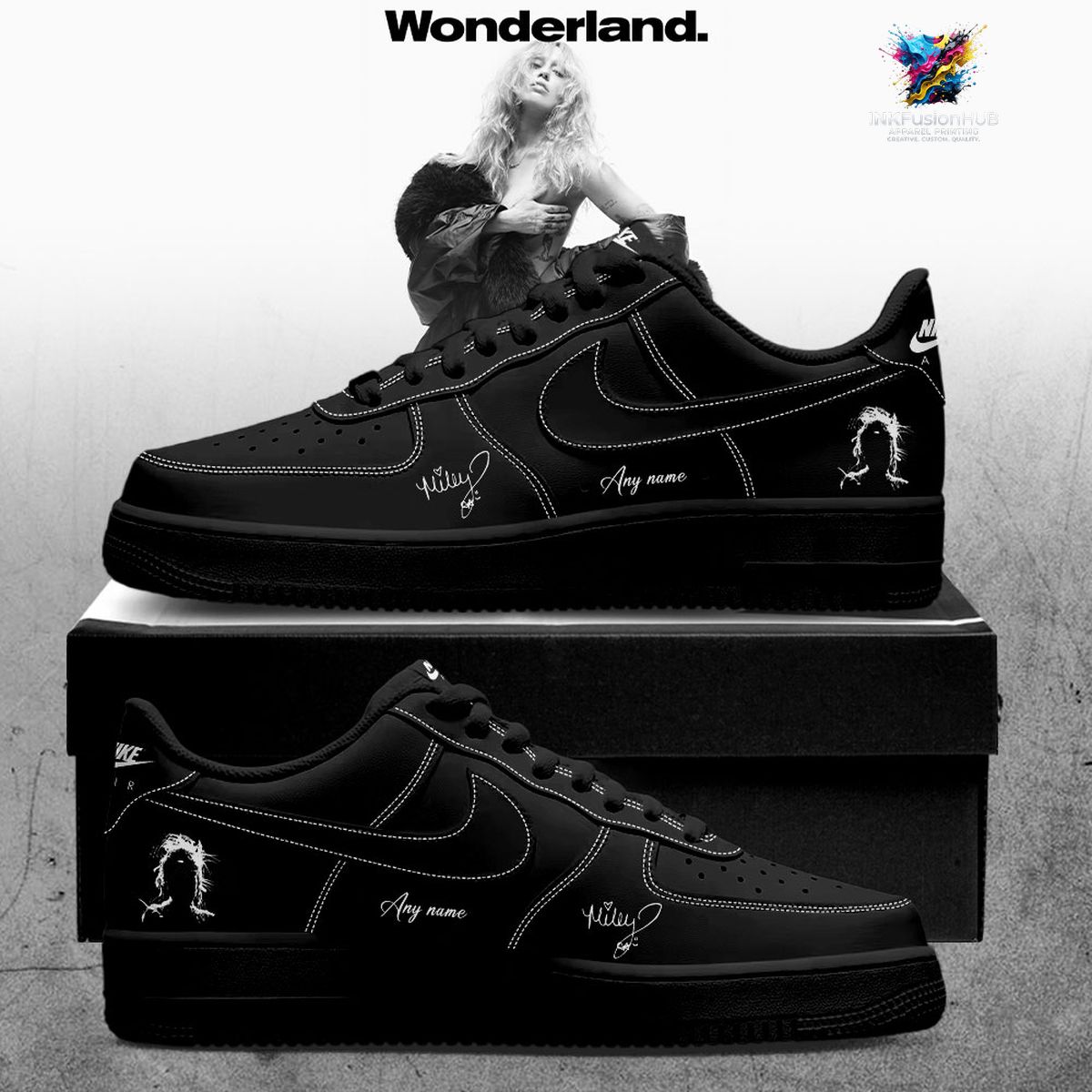 Miley Cyrus Custom Air Force Shoes Something Beautiful Edition Signature