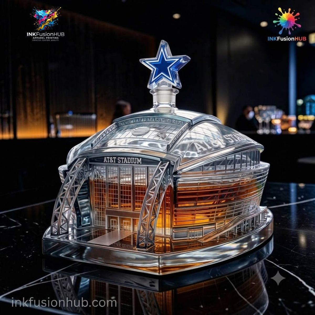 AT&T Stadium Dallas Cowboys Whiskey Bottle
