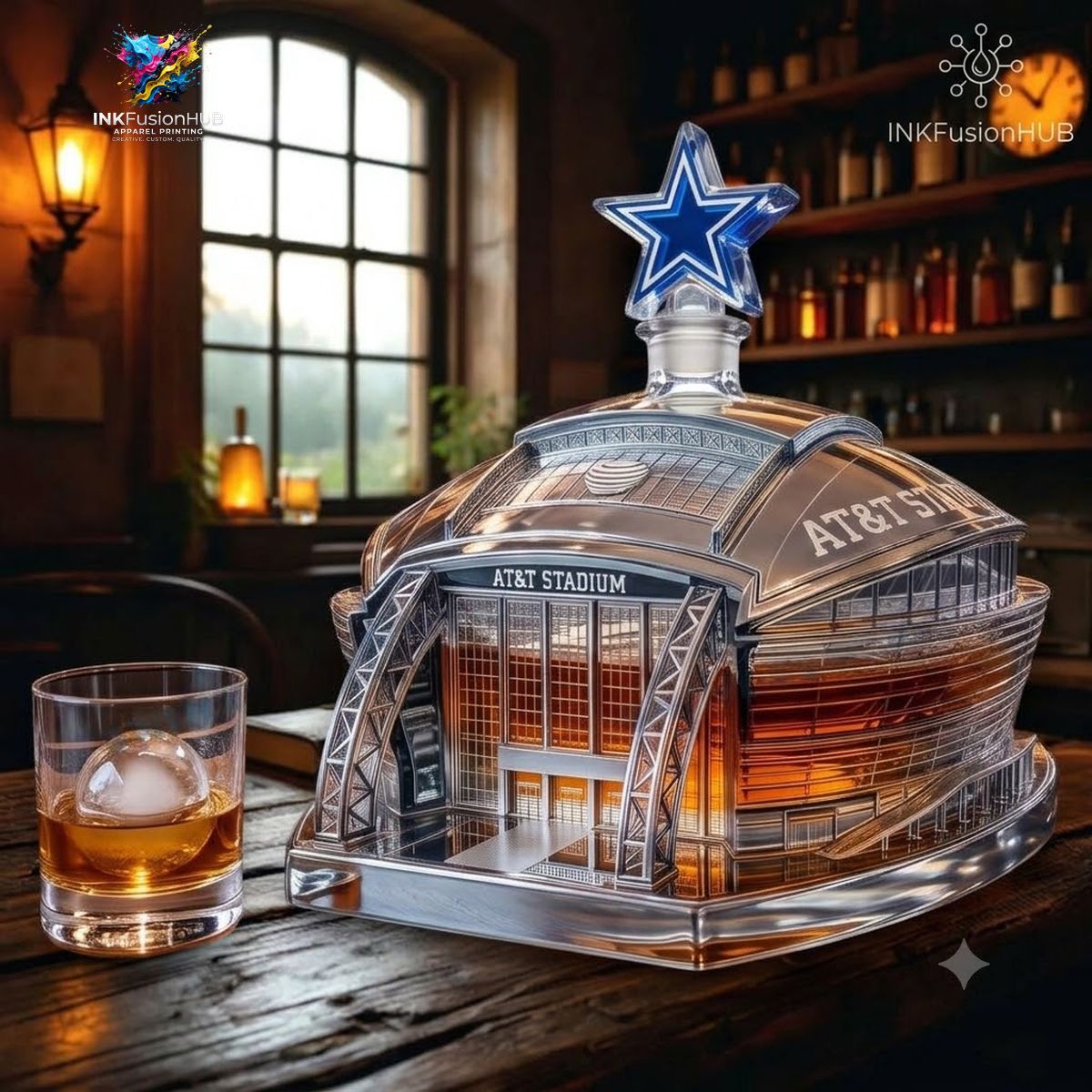 AT&T Stadium Dallas Cowboys Whiskey Bottle