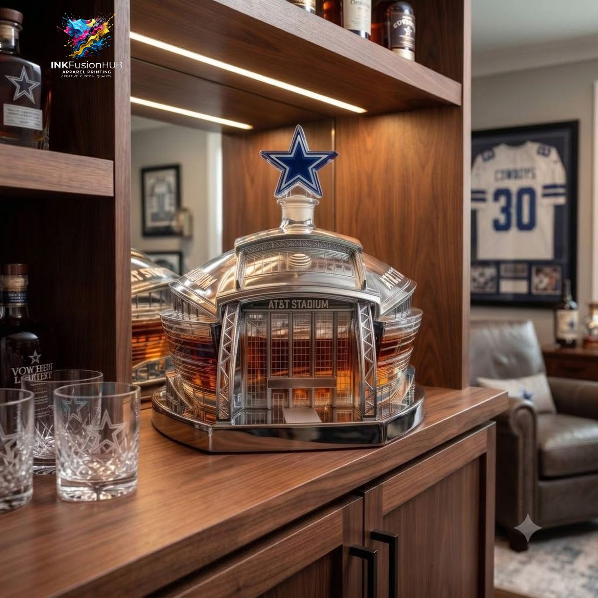 AT&T Stadium Dallas Cowboys Whiskey Bottle AT&T Stadium Dallas Cowboys Whiskey Bottle