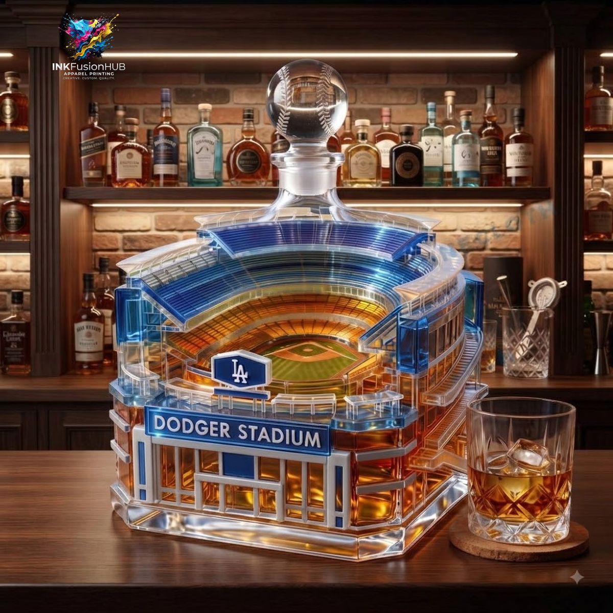 Los Angeles Dodgers Stadium Whiskey Bottle