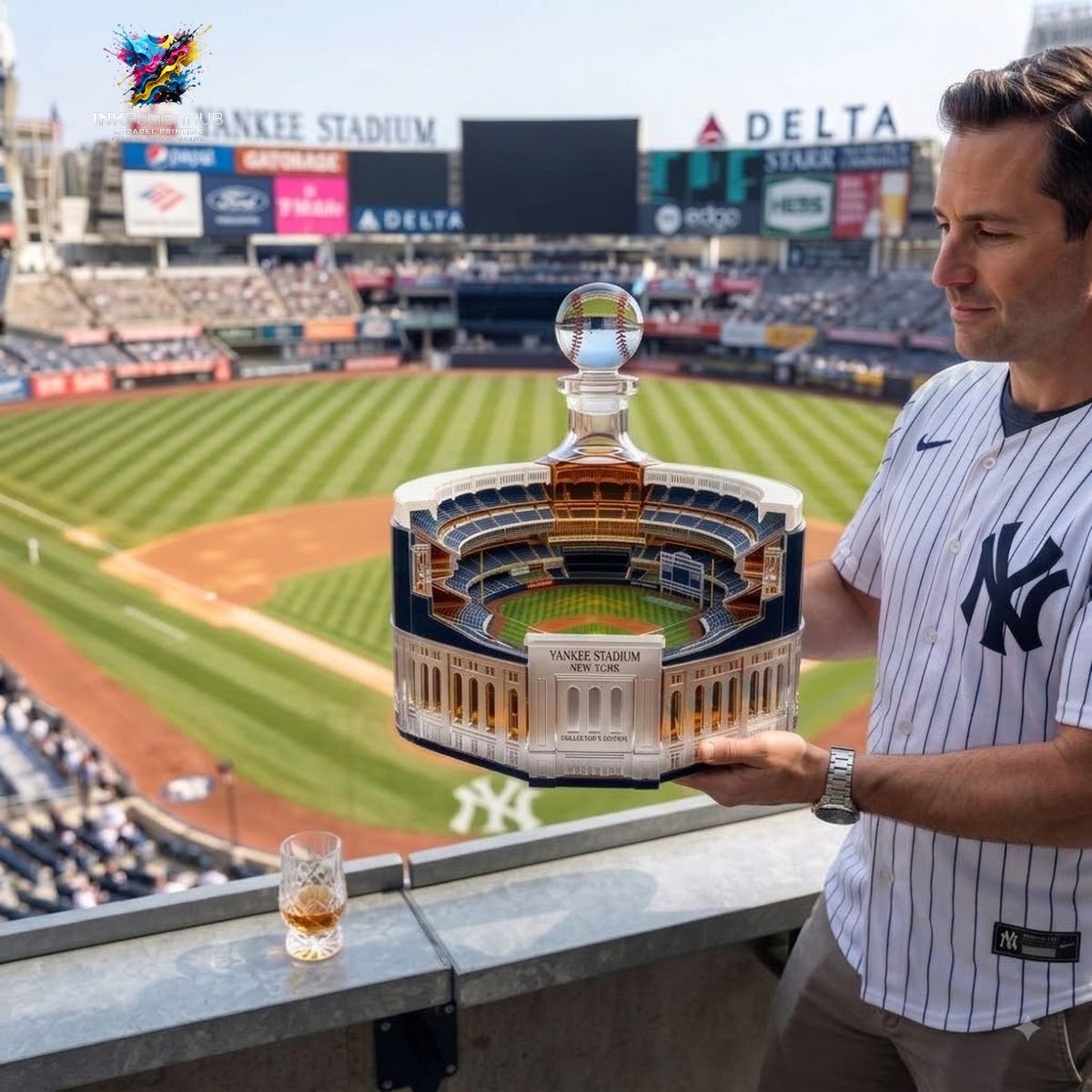 New York Yankees Stadium Whiskey Bottle