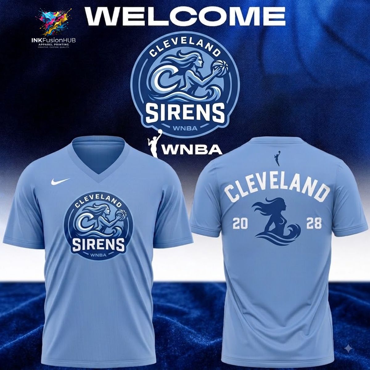 WNBA Cleveland Sirens Jersey Shirt Primary Logo Limited Edition