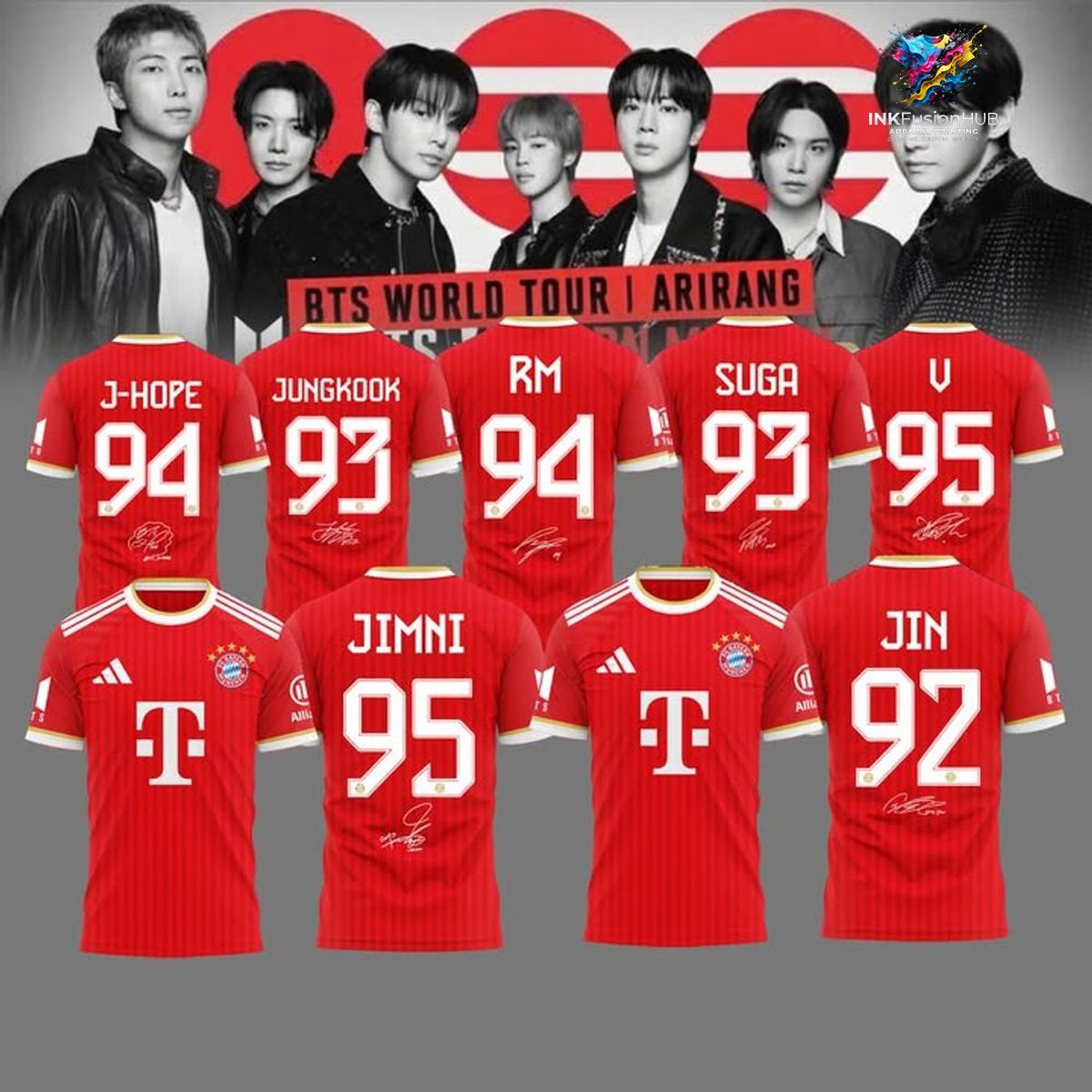 Bayern Munich T-Shirt Custom BTS World Tour Arirang 2026
