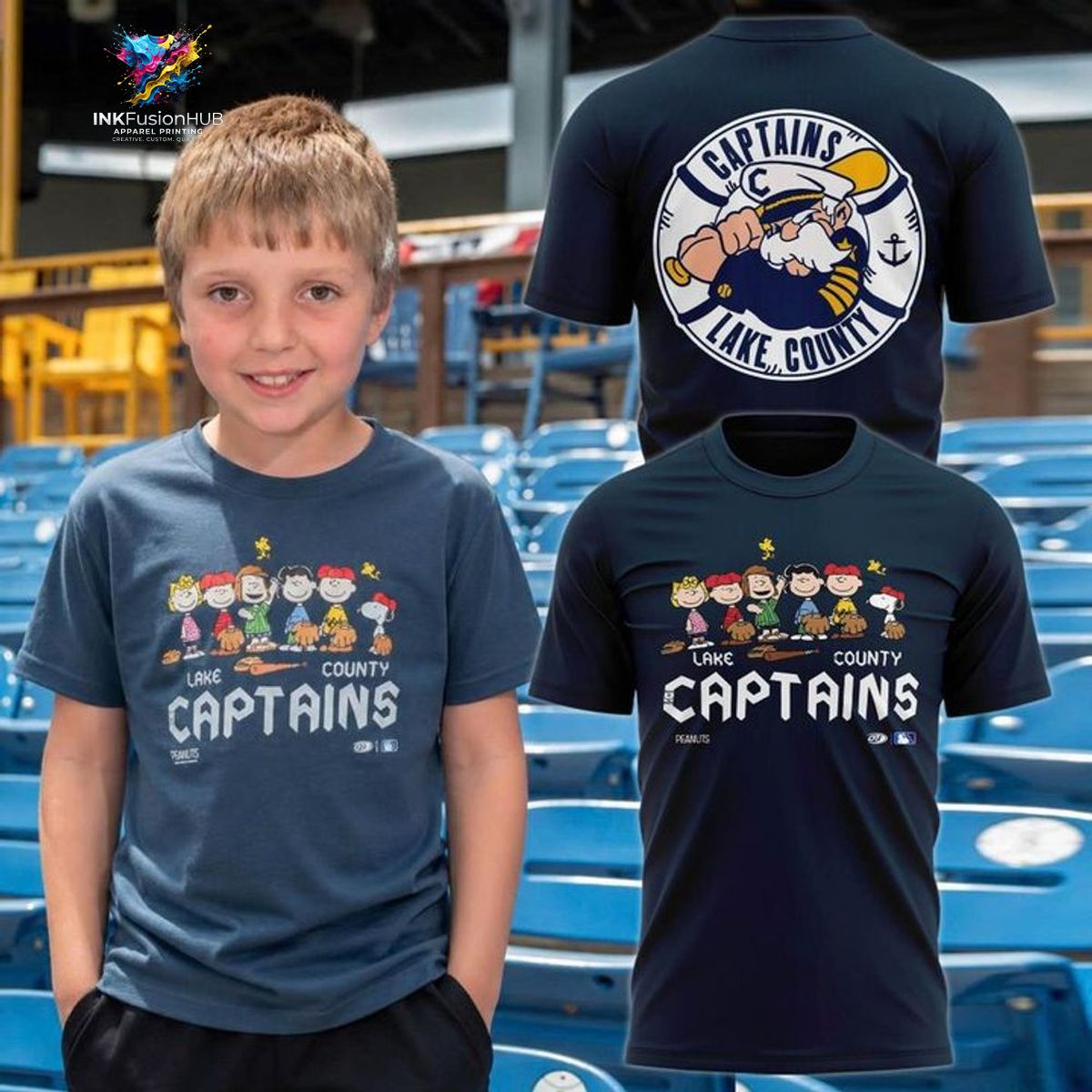 Lake County Captains 2026 Peanuts Limited Edition Navy Shirt