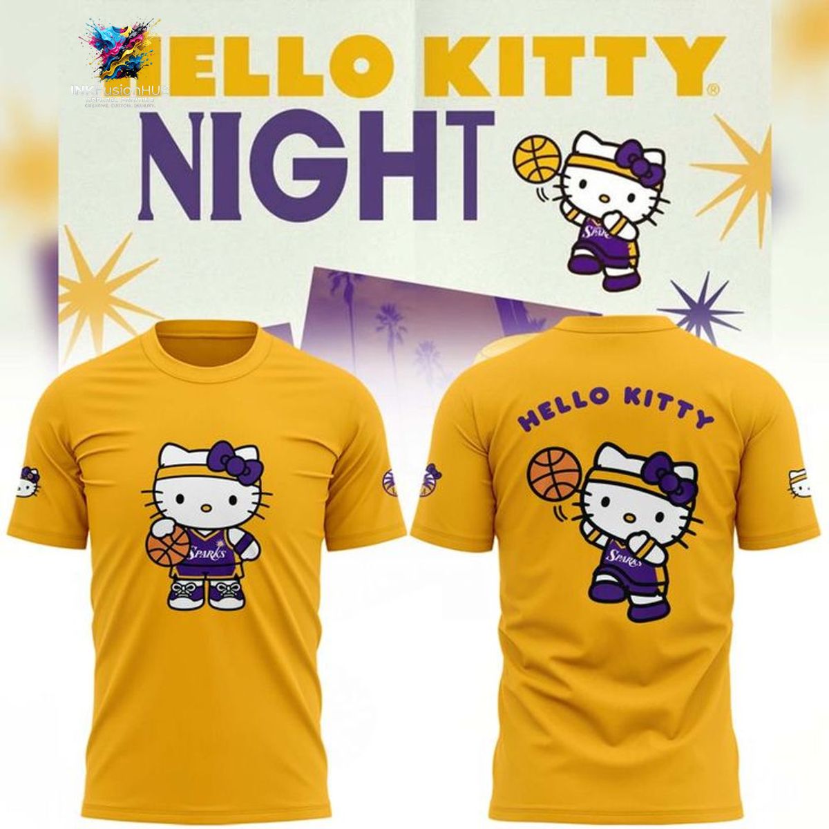 Los Angeles Sparks TShirt Hello Kitty Night 2026 Limited Edition